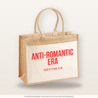 Anti-Romantic Era – Jutetasche mit Spruch, große Jutetasche, Produktansicht