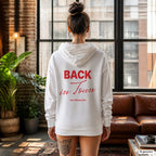 Back in Town – weißer Hoodie mit rotem Backprint, Damen im Loft