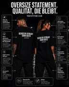 BECAUSE MY ASTROLOGY CHARD SAID SO – weißes Unisex Oversize Shirt mit rotem Backprint, lustiges Astro Statement T-Shirt, Sternzeichen Geschenk