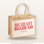 Big Heart Bigger Ass – Jutetasche mit Spruch, große Jutetasche, Produktansicht