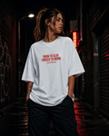 BORN TO SLAY FORCED TO WORK | Oversize Shirt Unisex mit Frontprint, Statement Shirt aus Bio-Baumwolle