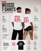 CURRENTLY IN MY “I DON’T HAVE TIME FOR THIS SHIT” ERA – weißes Unisex Oversize Shirt mit rotem Backprint, freches Statement T-Shirt, Streetwear Geschenk