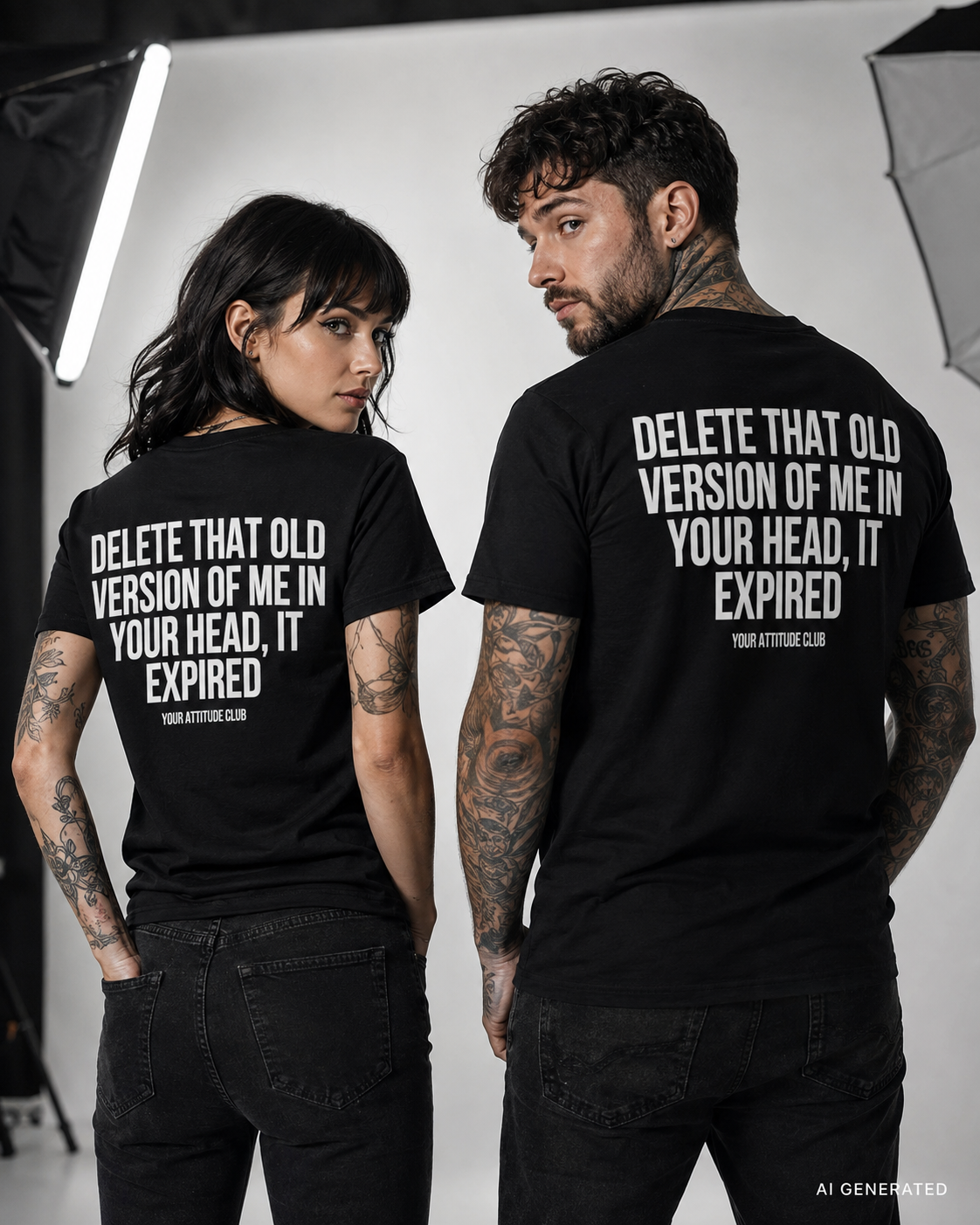 DELETE THAT OLD VERSION OF ME IN YOUR HEAD, IT EXPIRED – Weißes Unisex T-Shirt mit rotem Backprint | Regular Fit Self Growth Statement Shirt