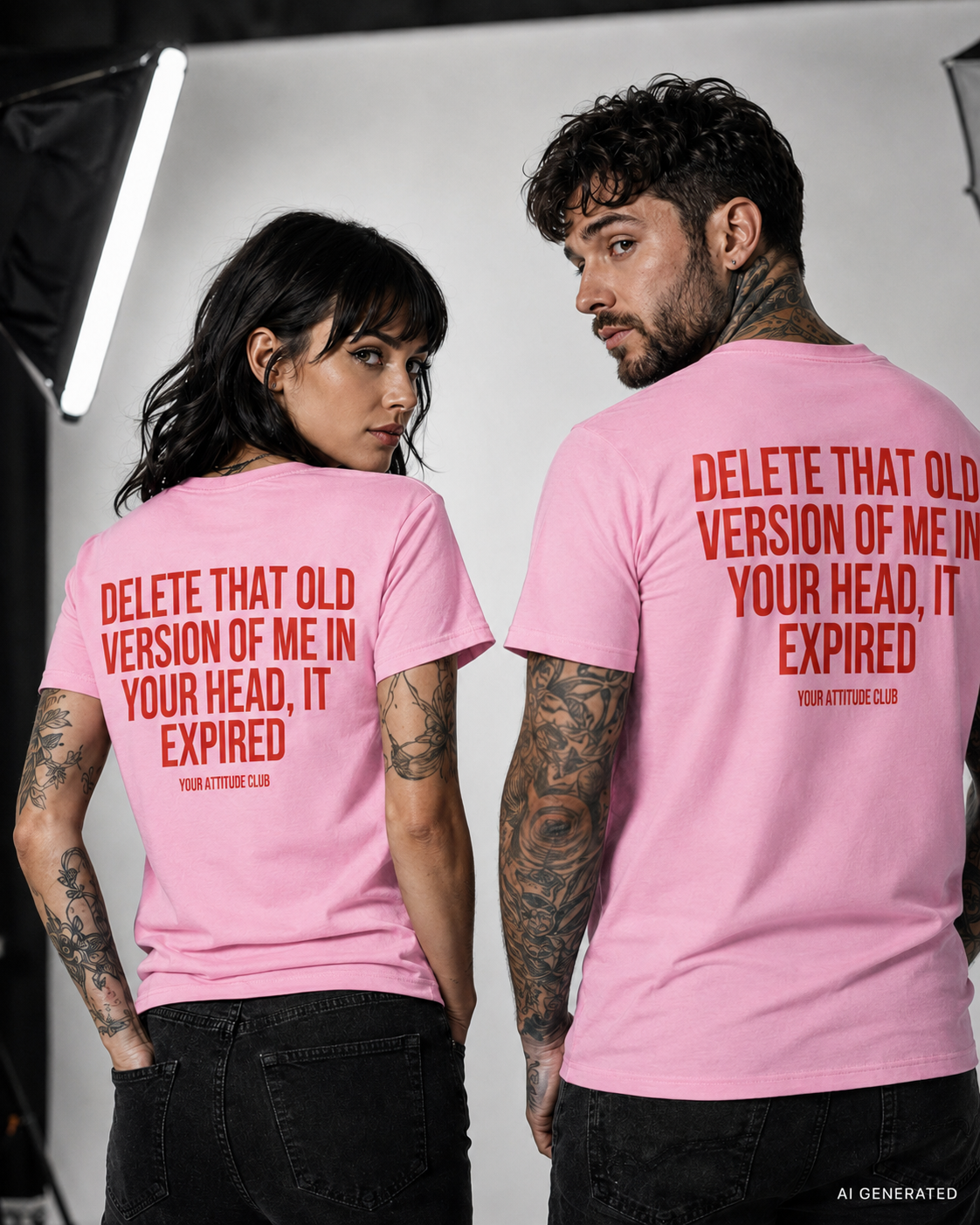 DELETE THAT OLD VERSION OF ME IN YOUR HEAD, IT EXPIRED – Weißes Unisex T-Shirt mit rotem Backprint | Regular Fit Self Growth Statement Shirt