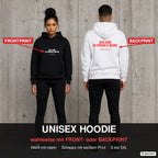 Ding dong ur opinion is wrong – Hoodie wahlweise mit Front- oder Backprint, Paar vor Betonwand