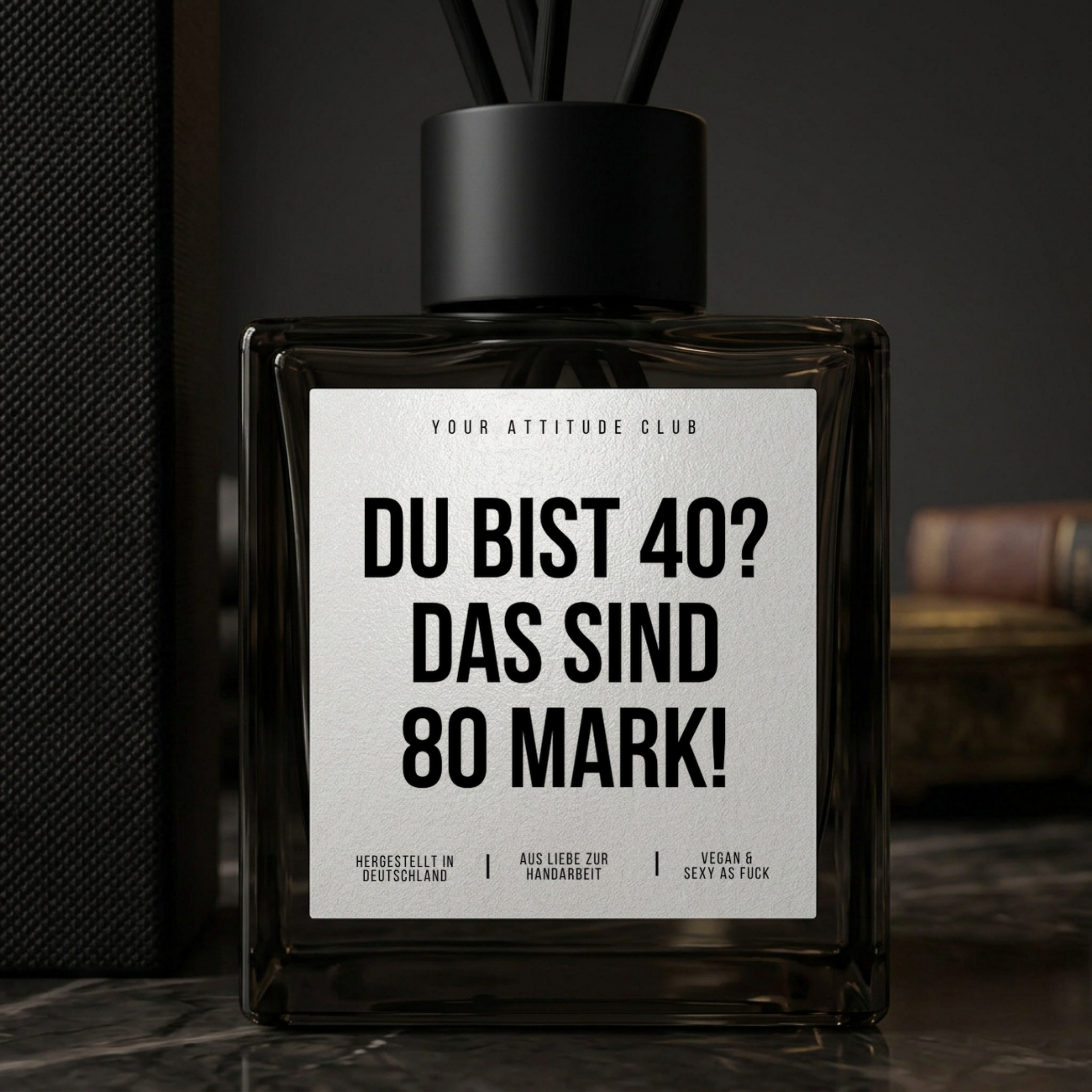 Du bist 40? Das sind 80! Mark! | Duftdiffusor Geschenk mit Duftstäbchen