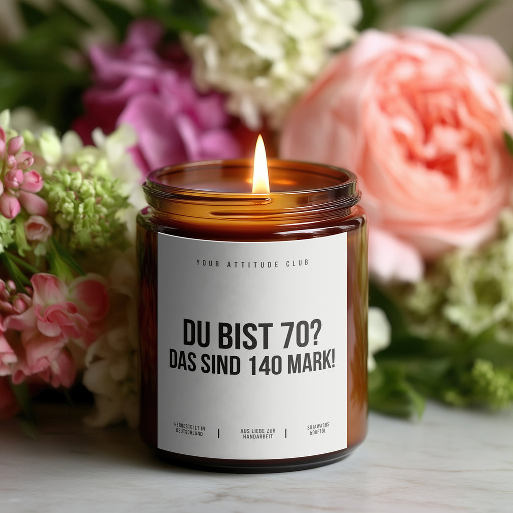 You're 70? That's 140 marks! | Candle Gift 70th Birthday