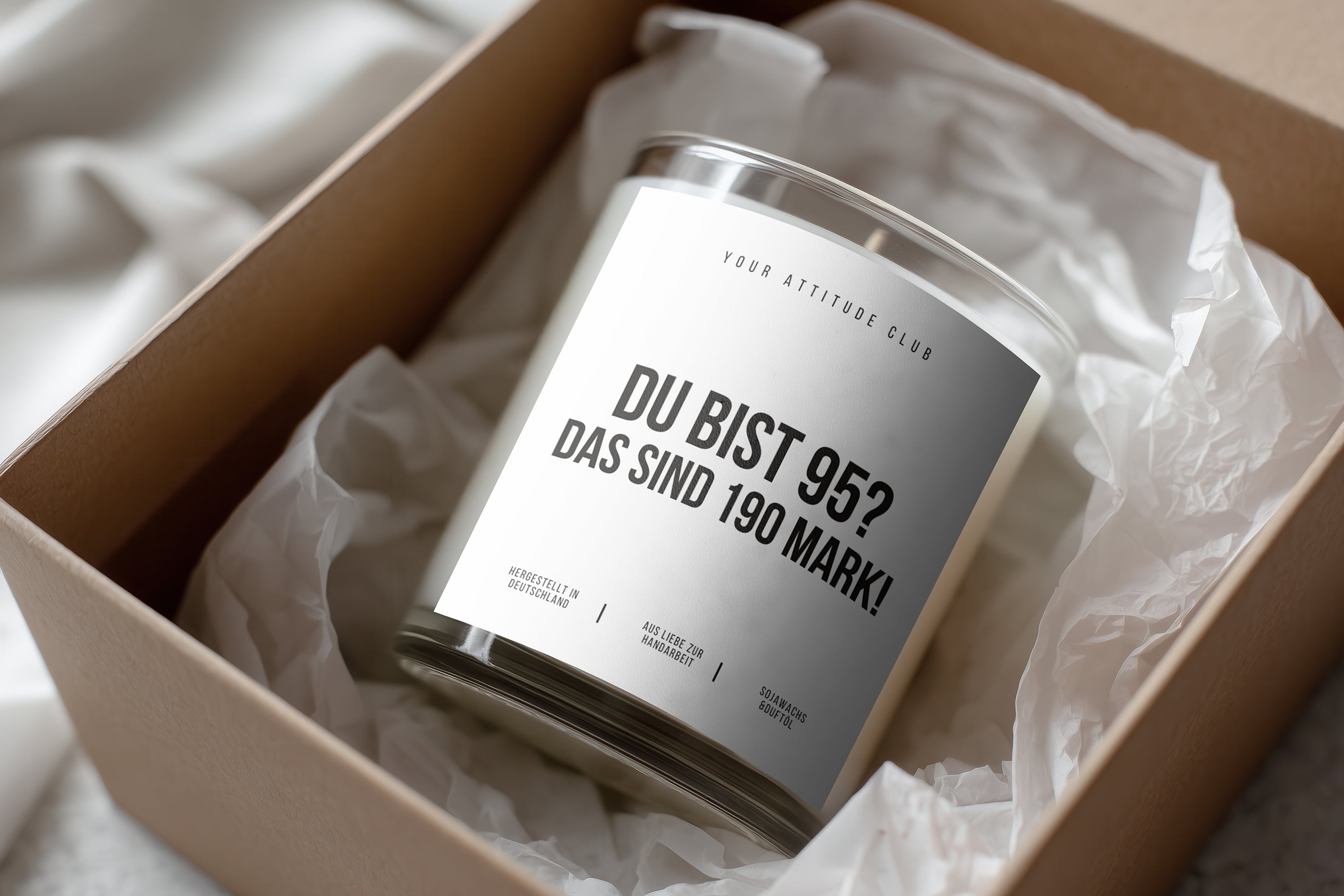 DU BIST 95? DAS SIND 190 MARK! – Lustige Geburtstagskerze Geschenk 95 Geburtstag Geschenkidee Freund Freundin Partner Familie Humor Sojawachs Kerze 300 ml