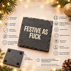 FESTIVE AS FUCK – Weihnachtskerze Naturgras Etikett | lustiges Weihnachtsgeschenk | Geschenk für Freunde, Kolleginnen & Familie | Geschenkidee Weihnachten