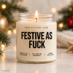 FESTIVE AS FUCK | Weihnachtskerze Duftkerze Weihnachten Weihnachtsgeschenk Geschenkidee Wichtelgeschenk für Freundin Kollegin Partner