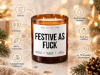 FESTIVE AS FUCK – Weihnachtskerze | Lustiges Weihnachtsgeschenk | Geschenk für Freunde, Kolleg:innen & Familie | Wichtelgeschenk Weihnachten