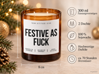 FESTIVE AS FUCK – Weihnachtskerze | Lustiges Weihnachtsgeschenk | Geschenk für Freunde, Kolleg:innen & Familie | Wichtelgeschenk Weihnachten