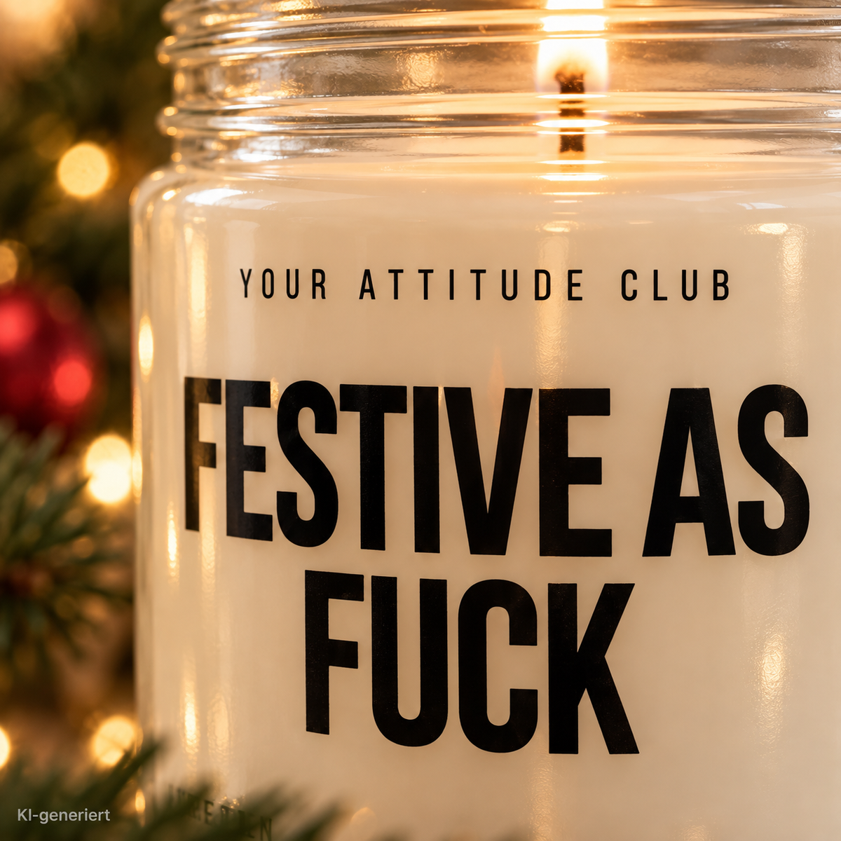 FESTIVE AS FUCK | Weihnachtskerze Duftkerze Weihnachten Weihnachtsgeschenk Geschenkidee Wichtelgeschenk für Freundin Kollegin Partner