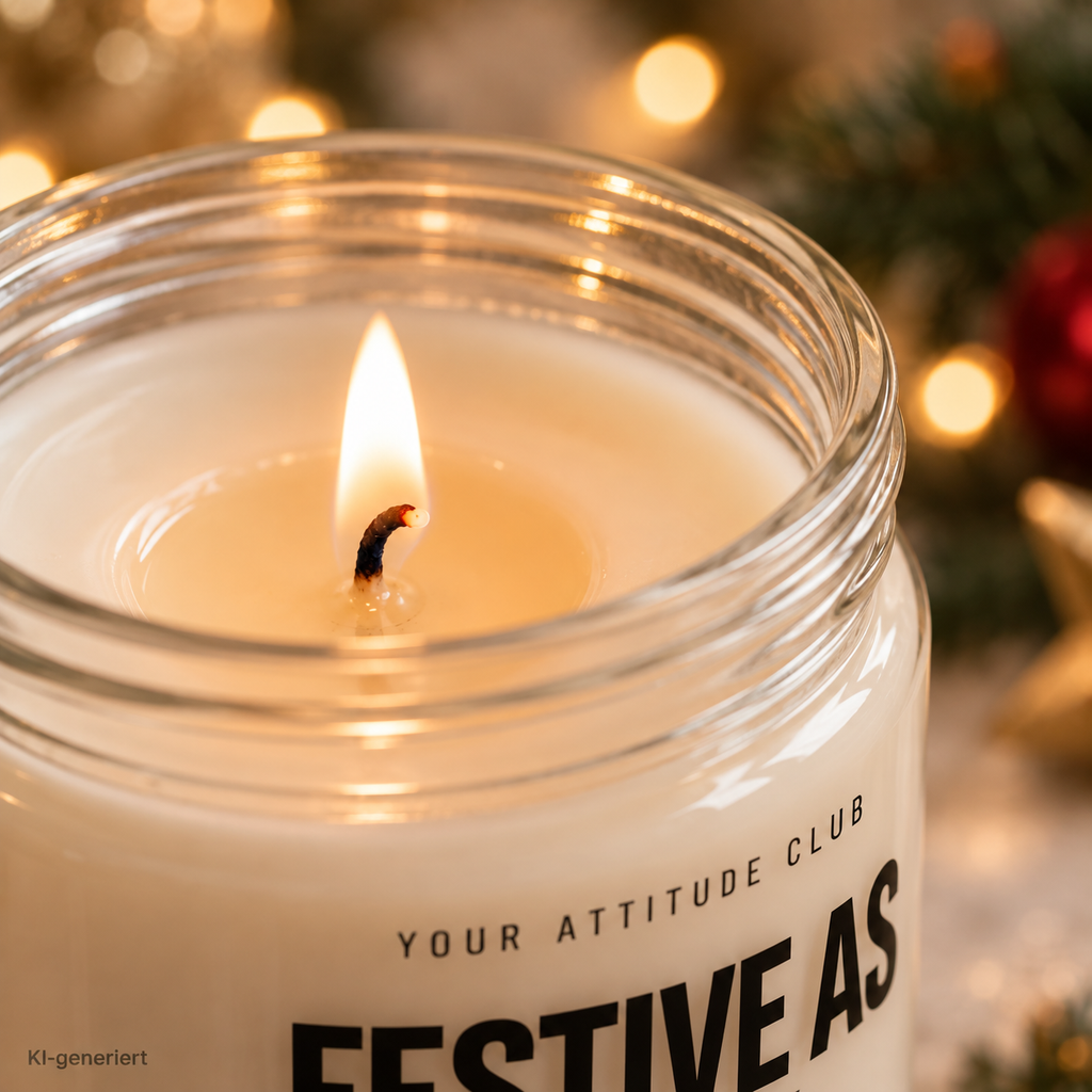 FESTIVE AS FUCK | Weihnachtskerze Duftkerze Weihnachten Weihnachtsgeschenk Geschenkidee Wichtelgeschenk für Freundin Kollegin Partner