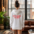 Fifty shades of tired – weißer Hoodie mit rotem Backprint, Damen im Loft