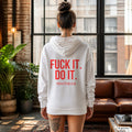 Fuck it. do it – weißer Hoodie mit rotem Backprint, Damen im Loft