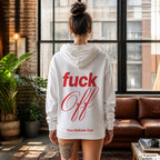 Fuck Off – weißer Hoodie mit rotem Backprint, Damen im Loft