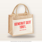 Genervt seit 1991. – Jutetasche mit Spruch, kleine Jutetasche 26 × 22 cm