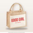 Good Girl – Jutetasche mit Spruch, kleine Jutetasche 26 × 22 cm