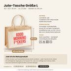 Good morning f*ckers – Jutetasche mit Spruch, Maße, Material und Pflege