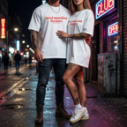 Good morning f*ckers Shirt mit Frontprint – Oversize Unisex T-Shirt aus 100% Baumwolle, Statement Streetwear, Geschenkidee