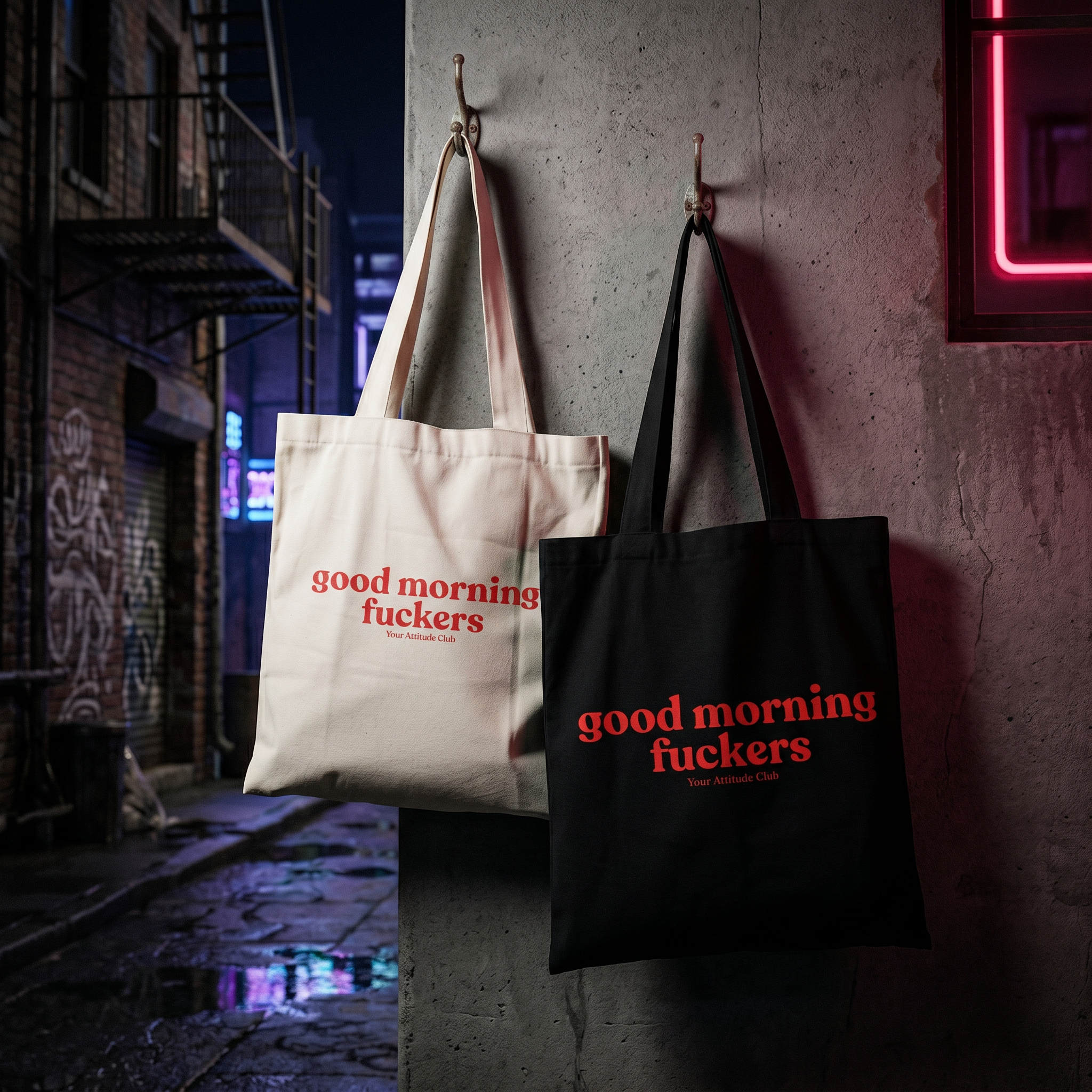 Good morning f*ckers Shirt mit Backprint – Oversize Unisex T-Shirt aus 100% Baumwolle, Statement Streetwear, Geschenkidee