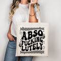 Abso-Fucking-Lutely Tote Bag Baumwolltasche 38x42cm Rosa Beige | DTG Druck | Witzige Statement Einkaufstasche | Bügelbild Upcycling Geschenkidee