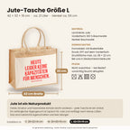 Heute leider keine Kapazitäten für Menschen. – Jutetasche mit Spruch, Maße, Material und Pflege