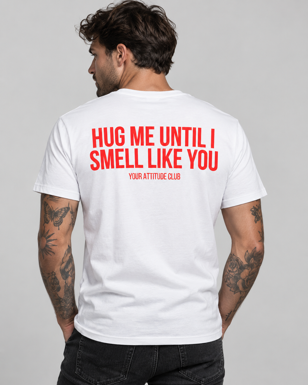 AFTER SEX T-SHIRT – Unisex Statement T-Shirt Weiß mit rotem Backprint | freches Erwachsenen Sprüche Shirt