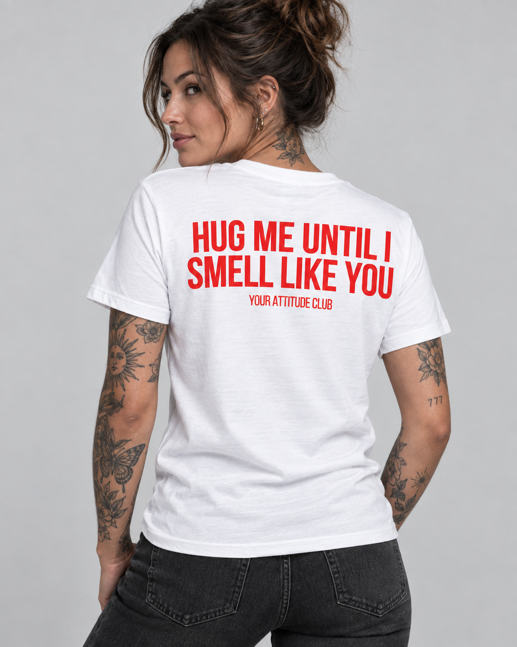 AFTER SEX T-SHIRT – Unisex Statement T-Shirt Weiß mit rotem Backprint | freches Erwachsenen Sprüche Shirt