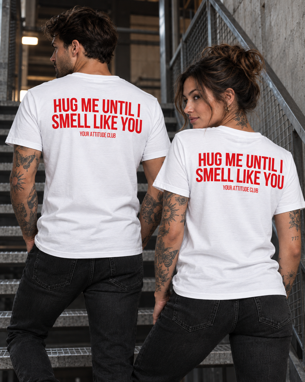 AFTER SEX T-SHIRT – Unisex Statement T-Shirt Weiß mit rotem Backprint | freches Erwachsenen Sprüche Shirt