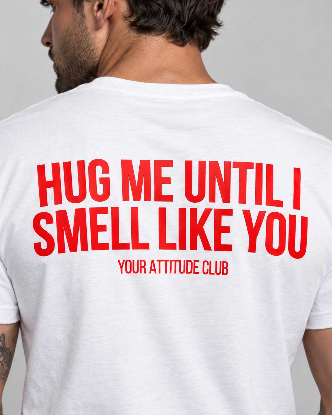 AFTER SEX T-SHIRT – Unisex Statement T-Shirt Weiß mit rotem Backprint | freches Erwachsenen Sprüche Shirt