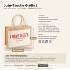 I have 0 ex's because I don't count mistakes – Jutetasche mit Spruch, Maße, Material und Pflege