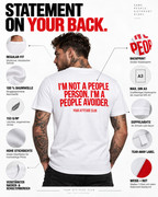 I'M NOT A PEOPLE PERSON. I'M A PEOPLE AVOIDER. – Unisex Statement T-Shirt Weiß mit rotem Backprint | freches Introvert Shirt