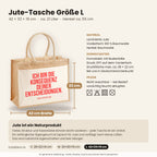 Ich bin die Konsequenz deiner Entscheidungen. – Jutetasche mit Spruch, Maße, Material und Pflege