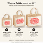 Ich bin müde von Dingen, die noch gar nicht passiert sind. – Jutetasche mit Spruch, Größenvergleich klein, mittel, groß