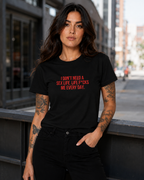 I DON’T NEED A SEX LIFE. LIFE F*CKS ME EVERY DAY. – besticktes Damen Shirt, freches Statement T-Shirt, Geschenk für Freundin, Bio-Baumwolle