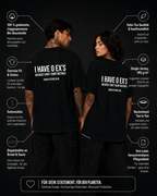 I HAVE 0 EX’S BECAUSE I DON’T COUNT MISTAKES – Unisex Oversize T-Shirt mit Backprint, lustiges Statement Shirt, Streetwear Geschenk