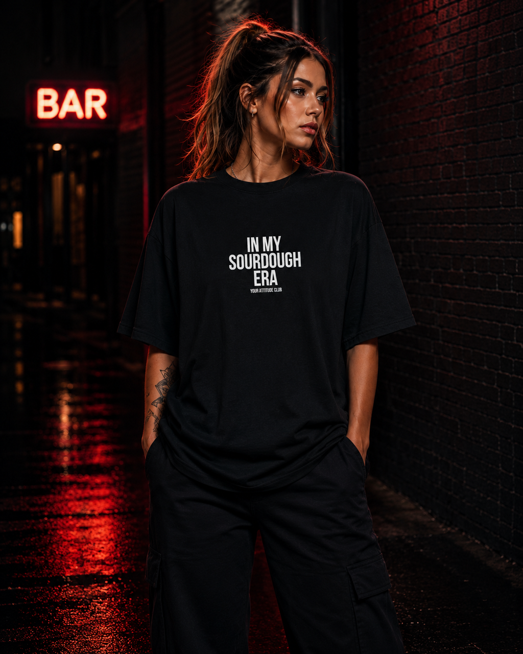 IN MY SOURDOUGH ERA | Oversize Shirt Unisex mit Frontprint, Statement Shirt aus Bio-Baumwolle