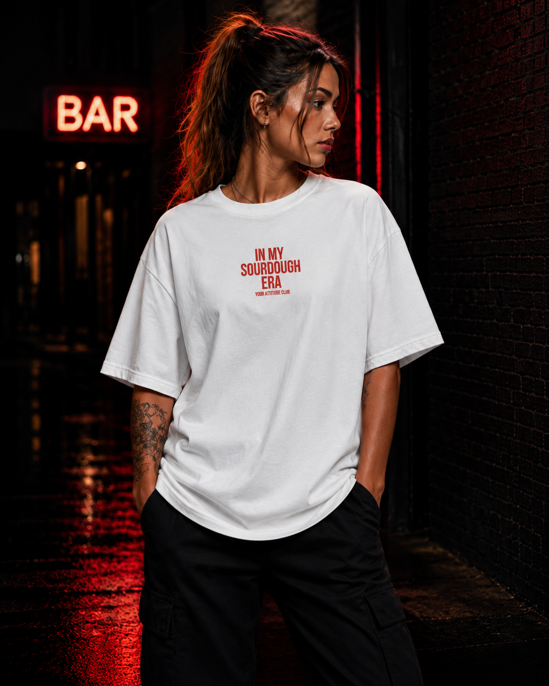 IN MY SOURDOUGH ERA | Oversize Shirt Unisex mit Frontprint, Statement Shirt aus Bio-Baumwolle