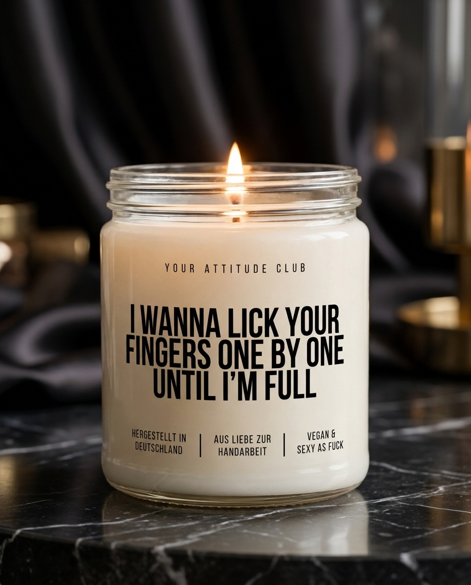 I Wanna Lick Your Fingers One By One Until I’m Full | Kinky Kerze, sexy Geschenk, Dark Humor, vegan, handgemacht, Sojawachs