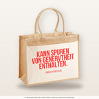 Kann Spuren von Genervtheit enthalten. – Jutetasche mit Spruch, große Jutetasche, Produktansicht