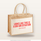 Looks like this is a gin-gin situation – Jutetasche mit Spruch, große Jutetasche, Produktansicht