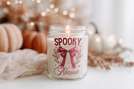 Spooky Mama Kerze Duftkerze Geschenkidee Herbst Halloween Glas Vegan Sojawachs Homedecor