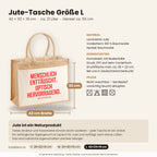 Menschlich enttäuscht. Optisch hervorragend. – Jutetasche mit Spruch, Maße, Material und Pflege
