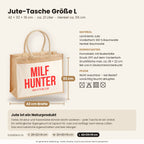 MILF hunter – Jutetasche mit Spruch, Maße, Material und Pflege
