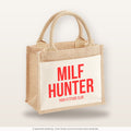 MILF hunter – Jutetasche mit Spruch, kleine Jutetasche 26 × 22 cm
