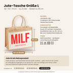 MILF – Jutetasche mit Spruch, Maße, Material und Pflege