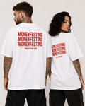 MONEYFESTING MONEYFESTING MONEYFESTING – Unisex Oversize T-Shirt mit Backprint, Statement Shirt, Streetwear Geschenk für Frauen und Männer