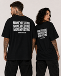 MONEYFESTING MONEYFESTING MONEYFESTING – Unisex Oversize T-Shirt mit Backprint, Statement Shirt, Streetwear Geschenk für Frauen und Männer
